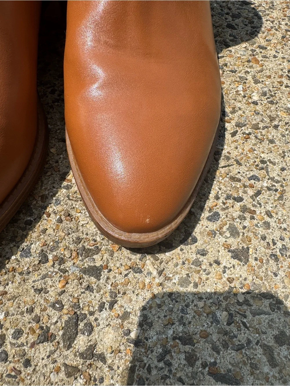 Calvin Klein Women’s Cognac Brown Ankle Booties Side Zip Block Heel Size 10M